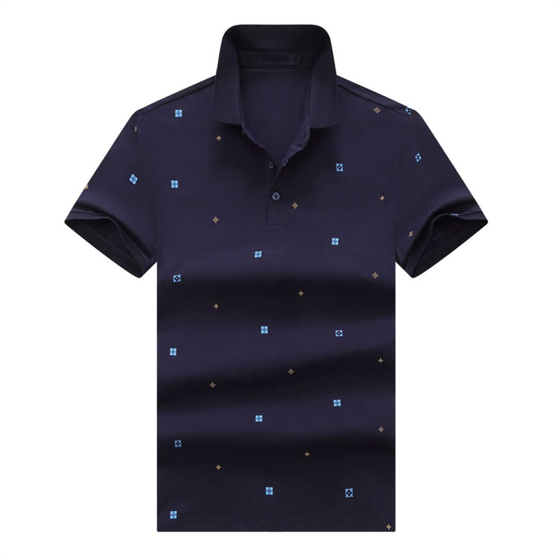 Mens Polos Tees Casual Lapel Kort ärmar randiga toppbroderi dekoration designe avancerad textur polos stora eller små häst mode polos t skjortor storlek m-3xl