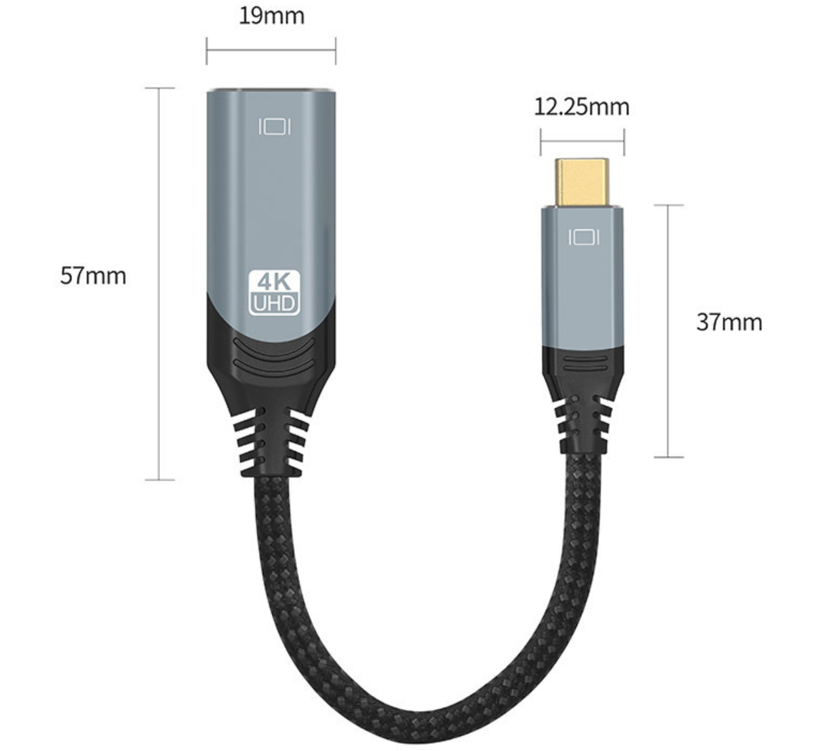 Câble USB C vers HDMI 4K Type C mâle vers HDMI femelle convertisseur adaptateur d'affichage TV HD convertisseur pour moniteur HDTV projecteur tablette cordon HD
