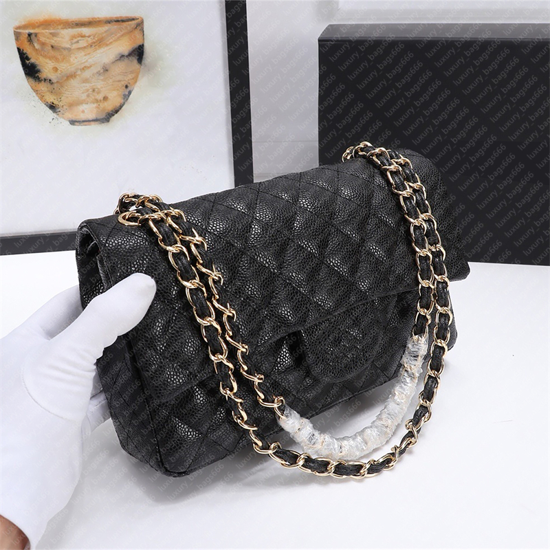 Luxurys Crossbody Body Caviar Bag vrouwelijke schoudertas mode dames tassen beroemde klassieke ontwerper messenger tassen dame tas tas tas tas lederen klep gouden kettingzak