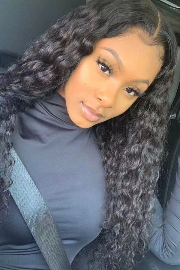 V Part Wig Water Water Wave Human Hair Band Middle Part for Black Women Upgrade Vparts شعر مستعار مجعد لا يترك 130 ٪ كثافة