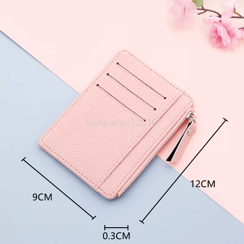 Mały portfel Credit Multi-Card Holders Pakiet Fashion PU Funkcja Zipper Ultra-cienki organizator Student Women Coin Torebka