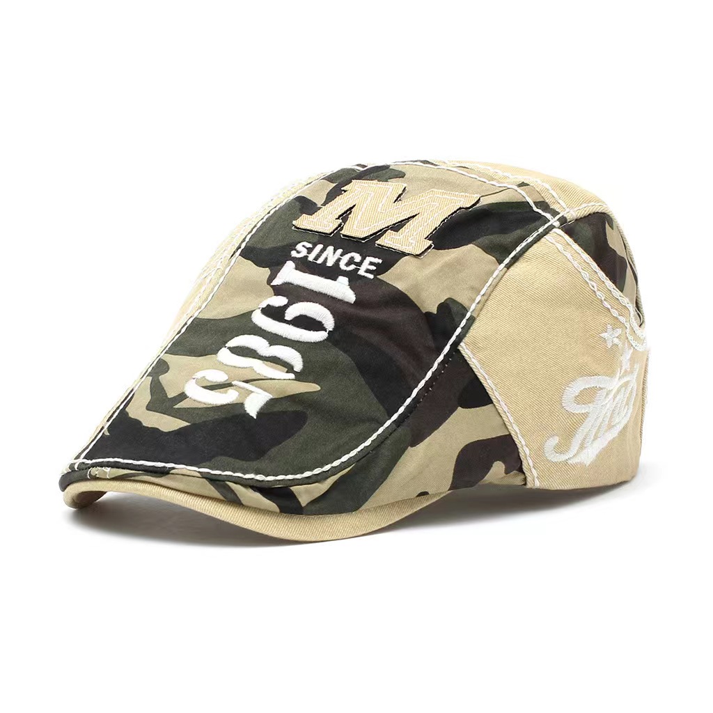 Berets Jamont Camouflage Beret Damski Chapeu Masculino Sports Fishing Baret Dames Muts Octagonal Designer Camo Hat