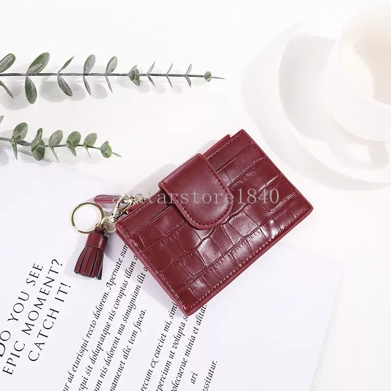 Borsa carte con motivo pietra Portamonete corto pieghevole piccolo e ultrasottile Porta carte di credito semplice mini portafoglio donna