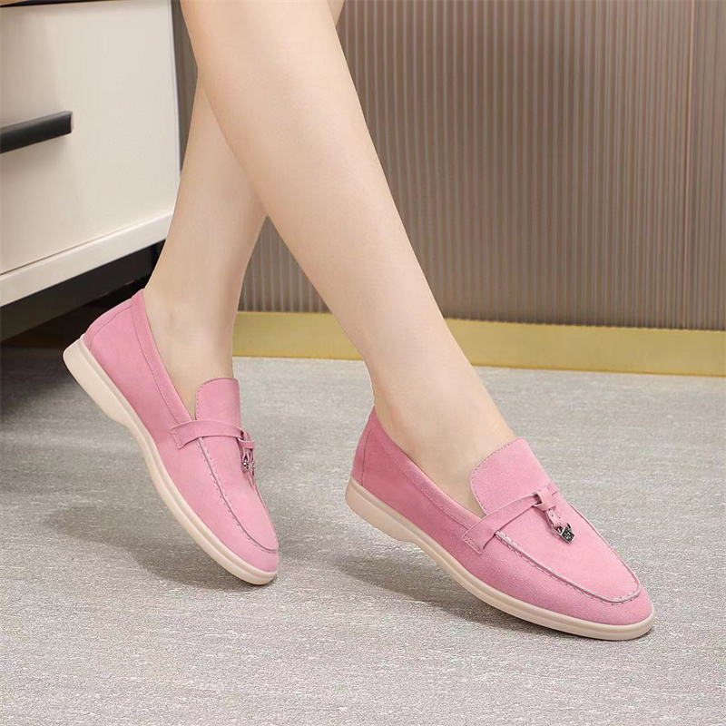 Women`s flat casual shoes Luxury Designer Rover Charm Men`s Suede Loafers Designer Leather Shoes Black Couples style dress shoes for both men and women with box box