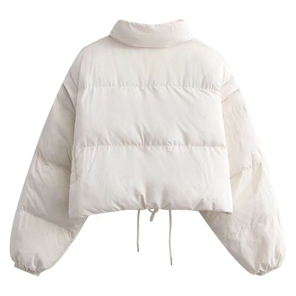 Za Women`s Ra Stand Neck Loose Detachable Sleeves Short Bread Jacket Cotton Jacket Cotton Jacket