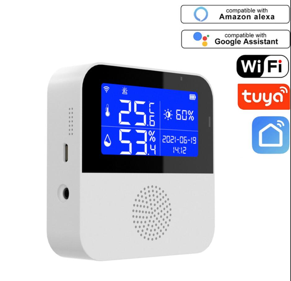 SMART HOME CONTROL Temperatursensor Tuya WiFi Ljus och fuktdetektor Färgskärm Termometer Sensor inomhus utomhus