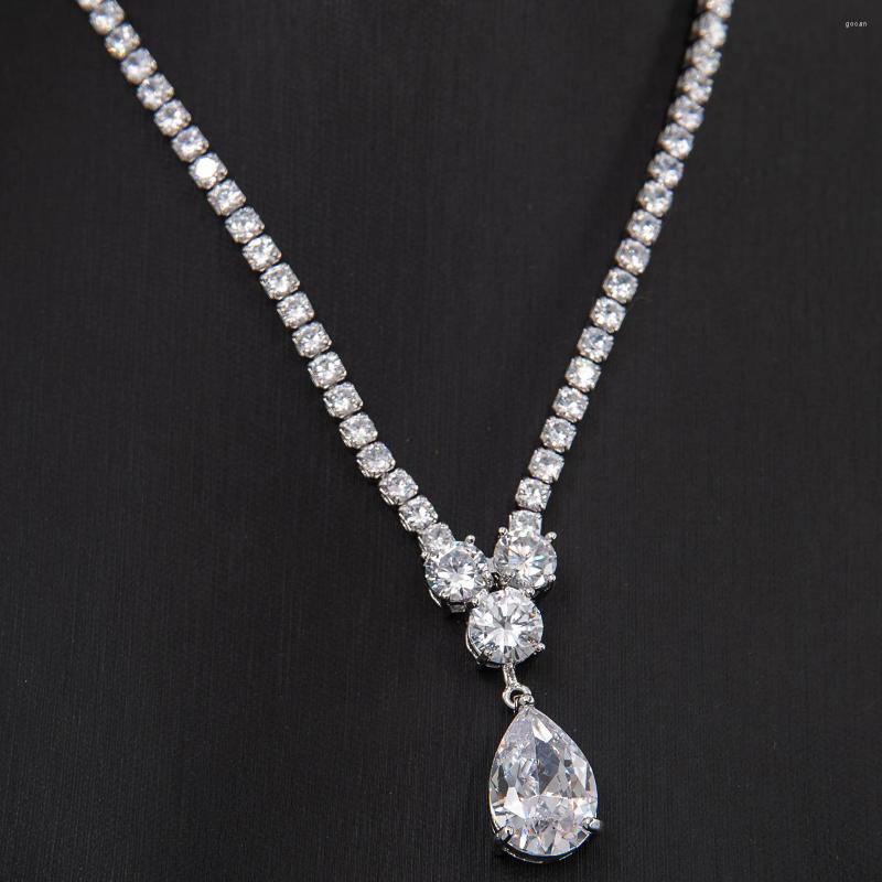 Necklace Earrings Set Gorgeous Full CZ Cubic Zirconia Wedding Bridal For Women Girl Prom Party Jewelry CN10131198n