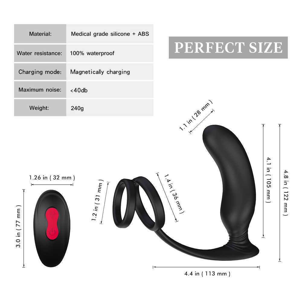 PHANXY – vibromasseur de Massage de la Prostate pour homme, Plug Anal, stimulateur en Silicone, retarde les fesses, anneau d'éjaculation, jouet pour hommes, articles de beauté