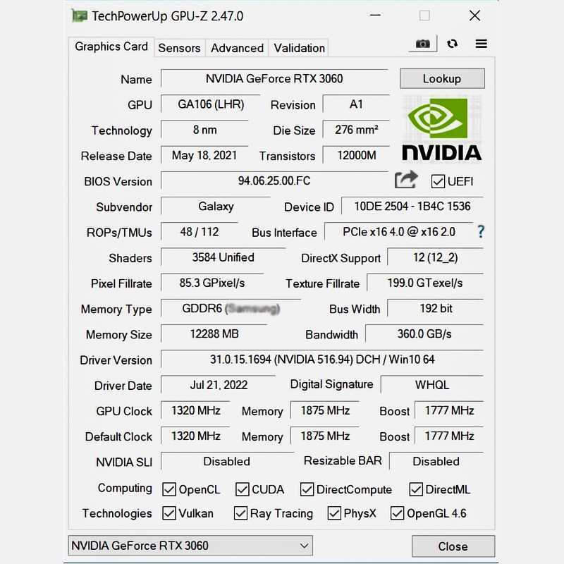 Galaxy Nytt grafikkort GDDR6 RTX 3060 3060TI 8G 12G GAMING GPU VIDEO CARDS 8PIN 192 256 BIT RTX3060 3060TI PLACA DE VDEO 3060