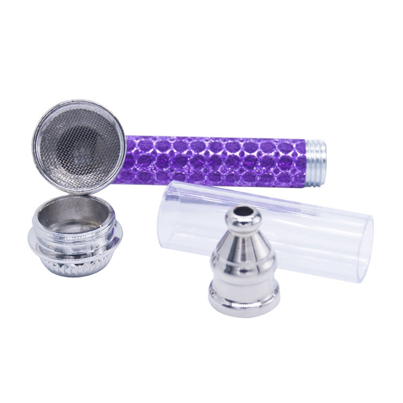 Colorful Zinc Alloy Mini Pipes Dry Herb Tobacco Filter Silver Screen With Caps Portable Removable Handpipes Hand Smoking Cigarette Holder Snakeskin Decoration DHL