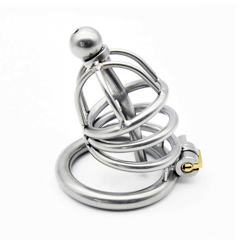 Beauty Items KUIS VOGEL Mannelijke 304 Roestvrij Staal Metalen Kuisheidsgordel met Urethra Katheter Cock Cage Penis Ring Riem sexy Speelgoed BDSM A229-1