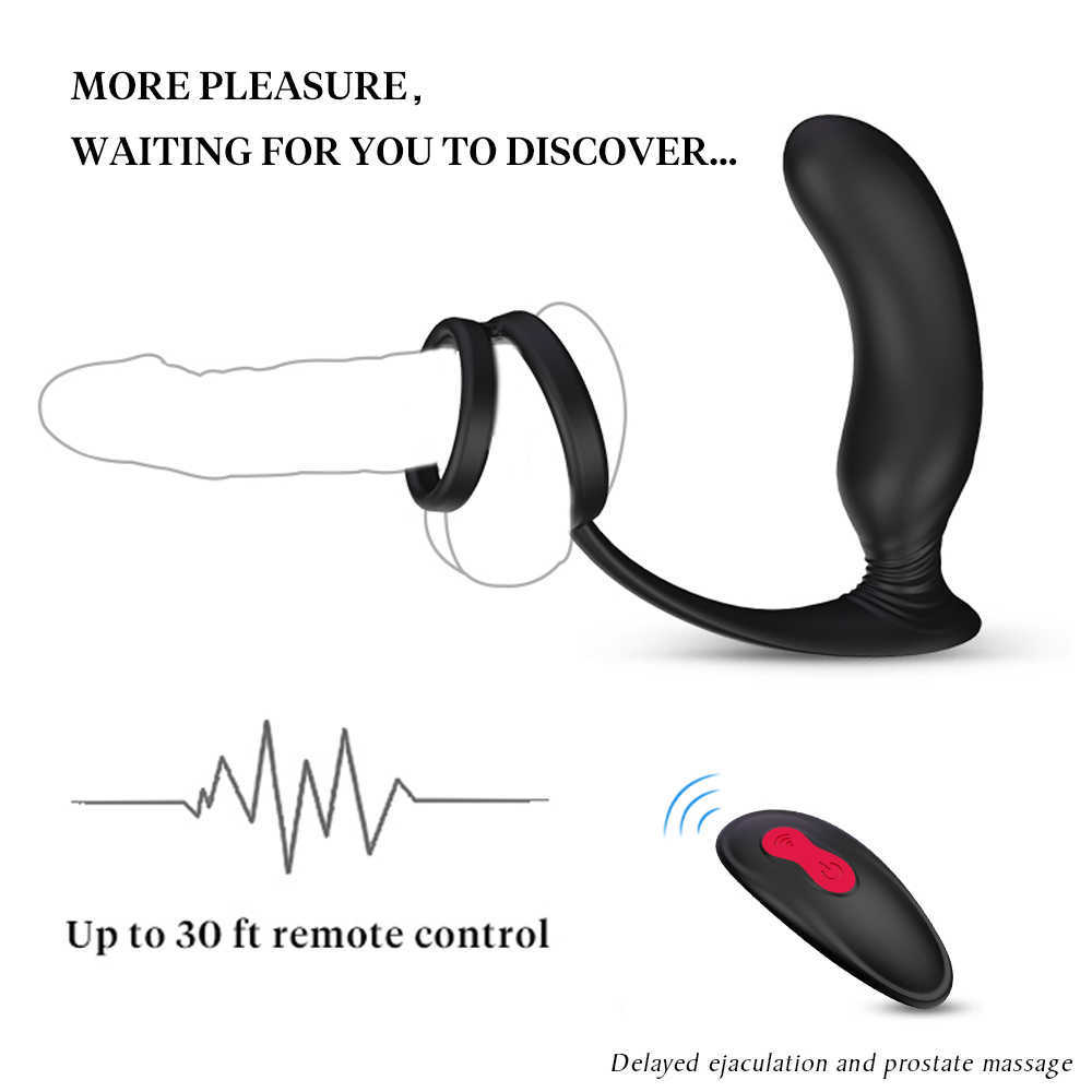 PHANXY – vibromasseur de Massage de la Prostate pour homme, Plug Anal, stimulateur en Silicone, retarde les fesses, anneau d'éjaculation, jouet pour hommes, articles de beauté