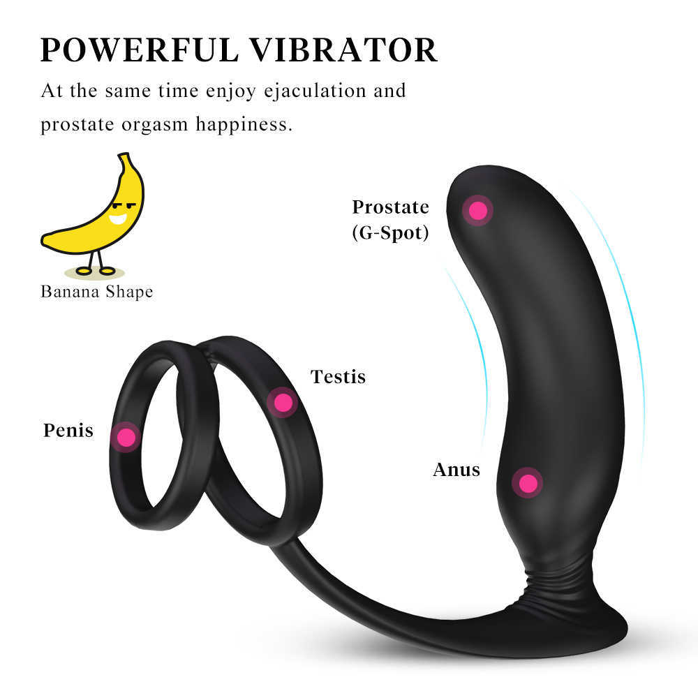 PHANXY – vibromasseur de Massage de la Prostate pour homme, Plug Anal, stimulateur en Silicone, retarde les fesses, anneau d'éjaculation, jouet pour hommes, articles de beauté