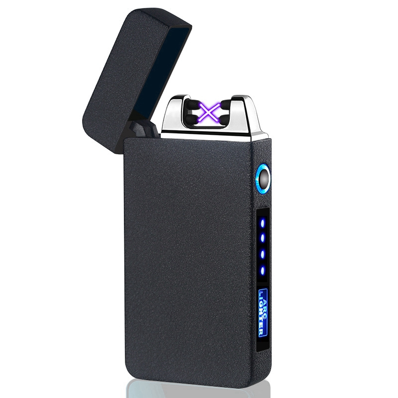 COOL Plus Coloré Alliage De Zinc Briquets Herbe Sèche Tabac USB Batterie De Charge Double ARC Cigarette Fumeur Titulaire Affichage De Puissance Portable Briquet Coupe-Vent DHL