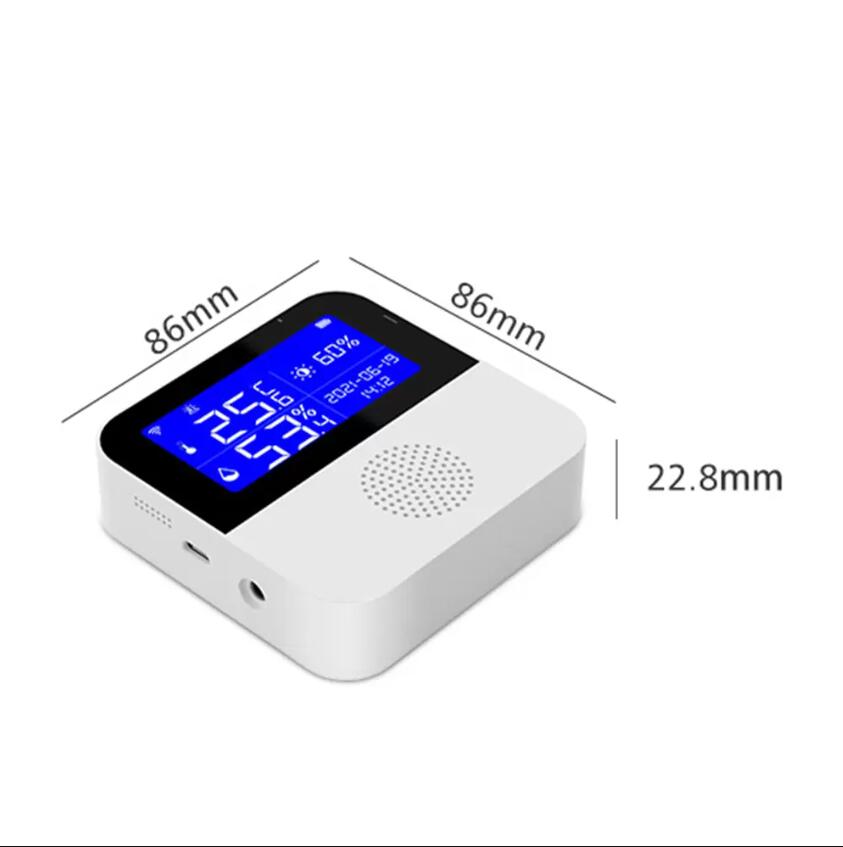 Smart Home Control temperature sensor Tuya WiFi Light and Humidity Detector Color Screen Thermometer Sensor Indoor & Outdoor