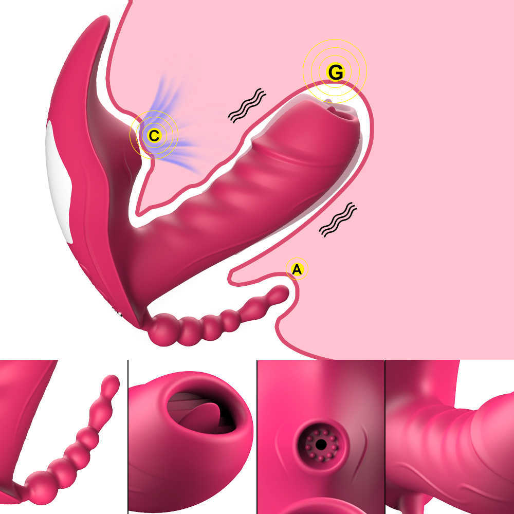 Articoli di bellezza Riscaldamento Telecomando senza fili Ventosa Stimolatore del clitoride Vibratore indossabile Giocattoli sexy femminili donne Coppie Adulti 18