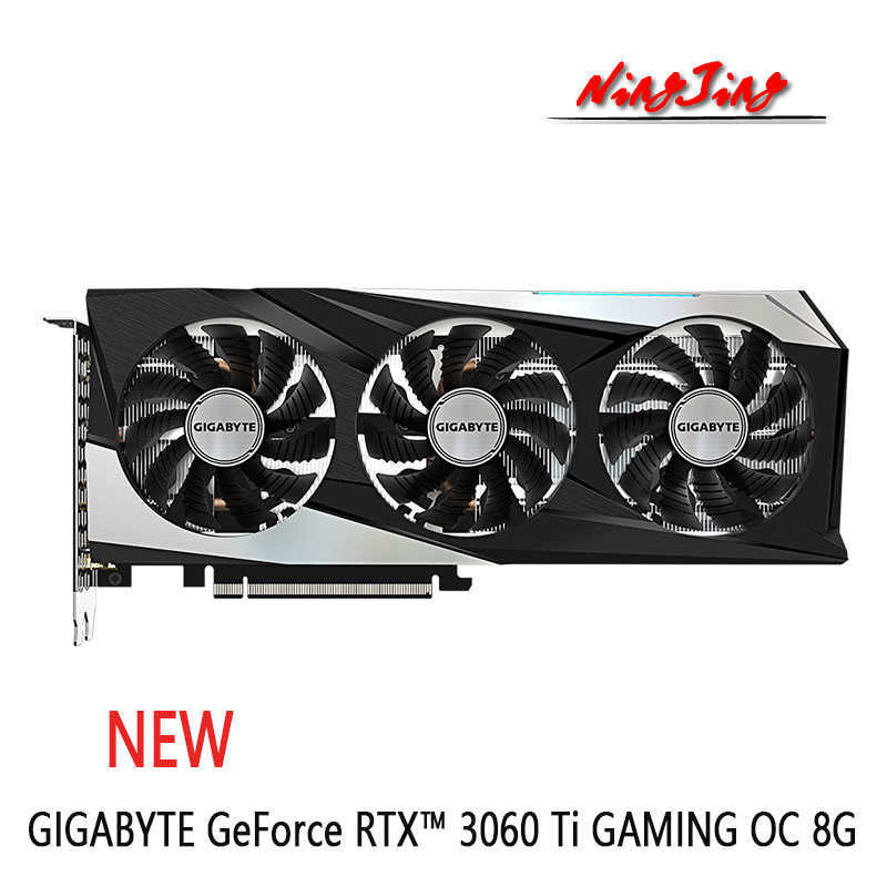 Gigabyte Geforce RTX 3060 TI Gaming OC 8G 1400MHz GDDR6 ATX RTX 3060TI دعم AMD Intel Desktop CPU LHR NEW