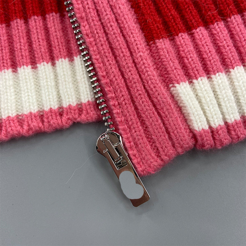 1220 L 2023 Autumn Sweaters Women's Cardigan Pink Sweater Lapel Neck Long Sleeve Brand Same Style Women's kexin