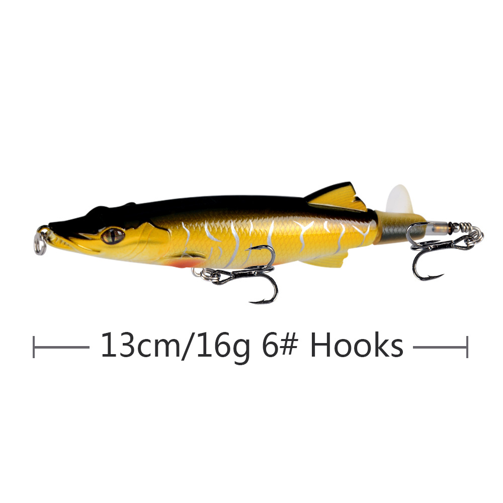 13cm 16g Popper Hook iscas duras iscas 6# ganchos de ranhura de sangue 8 Cores Mistor de engrenagem de pesca plástica 8 peças / caixa B-6