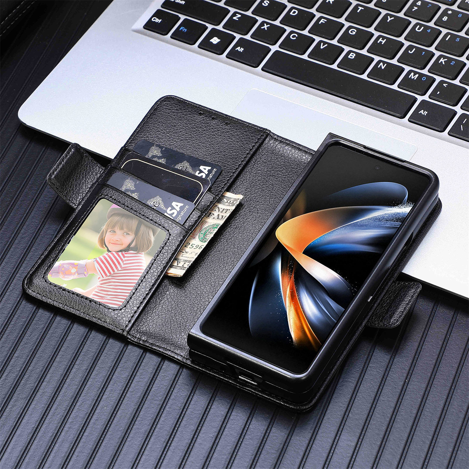 Модель дизайнерские кошельки для телефона для Samsung ZFOLD4 Z FOLT 3 Кожаная кожаная компьютерная карта PU и держатель ручки карманный роскошный анти-Сейсмический Антидроп