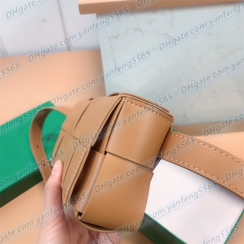 High Quality Fashion woven leather shoulders bag Luxury designer medium Women's handbag Waist Bags cross body purses220x