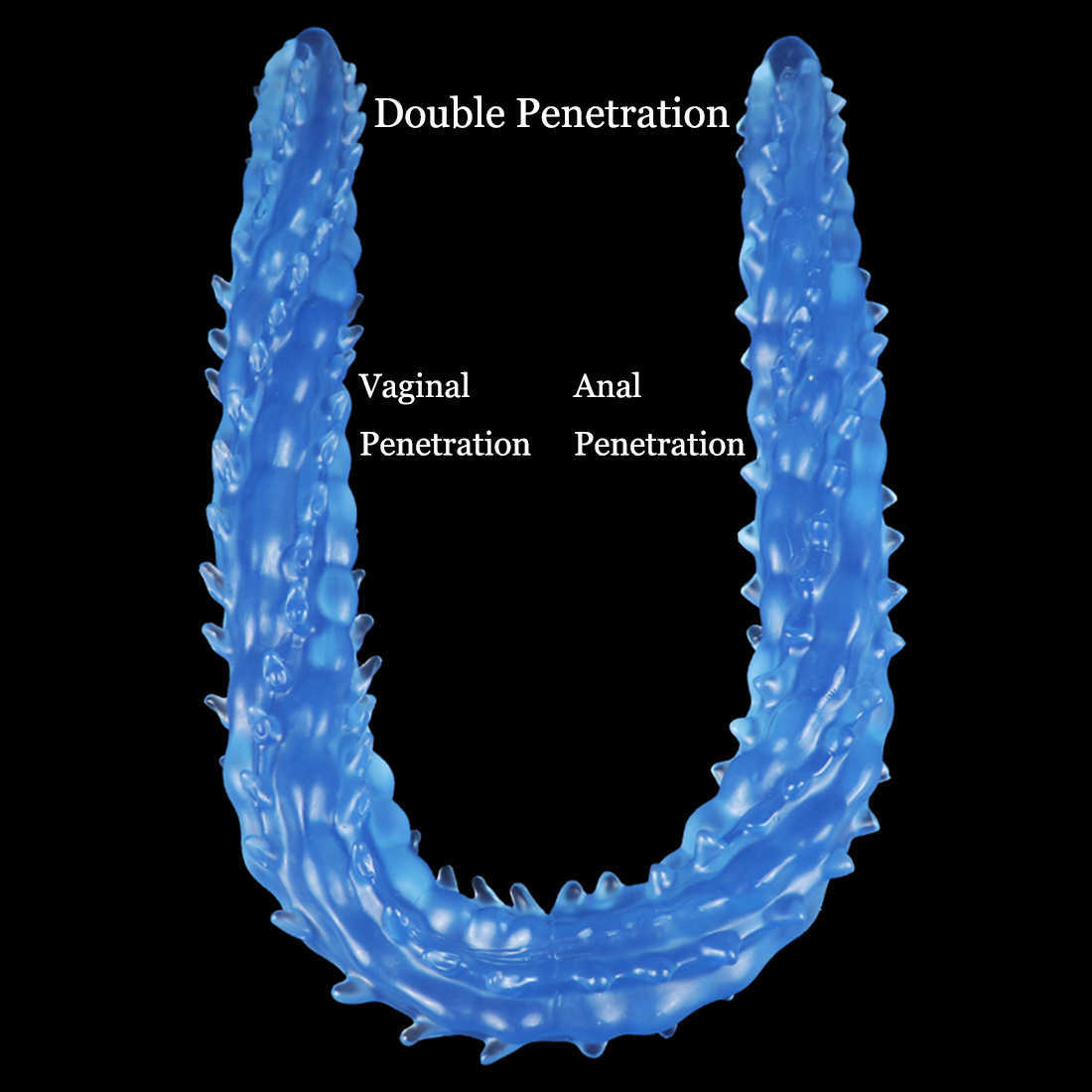 Предметы красоты перекрытие двойные фаллоимитаторы стимулируют влагалище Anus мягкий пенис шипы Phallus Anal Plug Long Dick Мастурбатор сексуальный дилатор игрушек