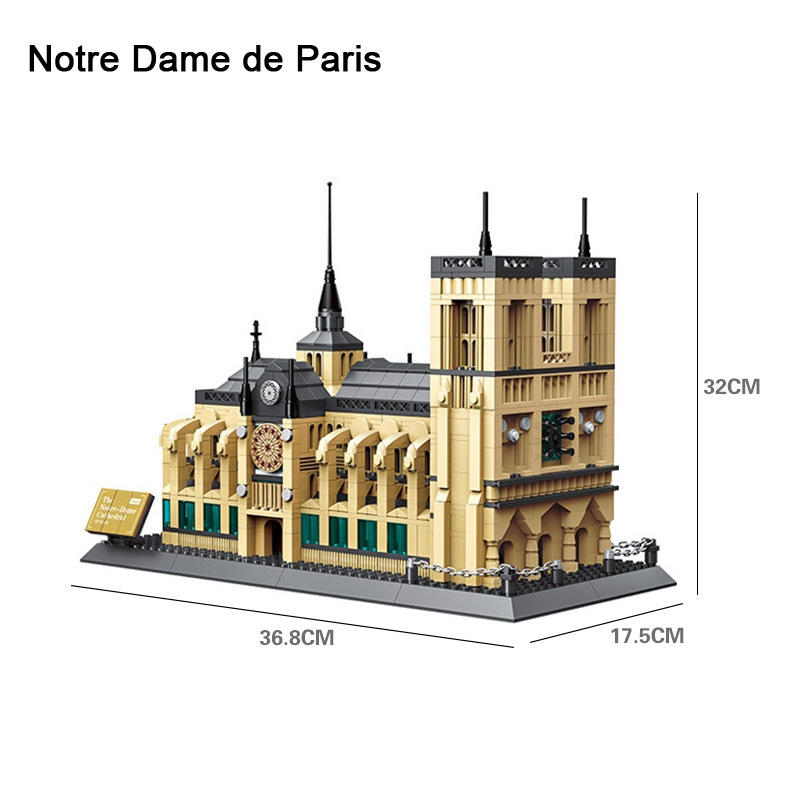 DIY 모델 빌딩 블록 키트 유명한 세계 건축 건물 모델 장식품 3D 퍼즐 벽돌 아이 지능 학습 교육 완구