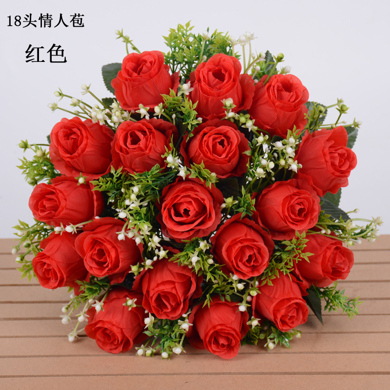 18 Köpfe künstliche Rosenblumen Bouquet Hochzeit Mittelstücke Home Office Jubiläum Blumen Dekoration Braut Blume Blume