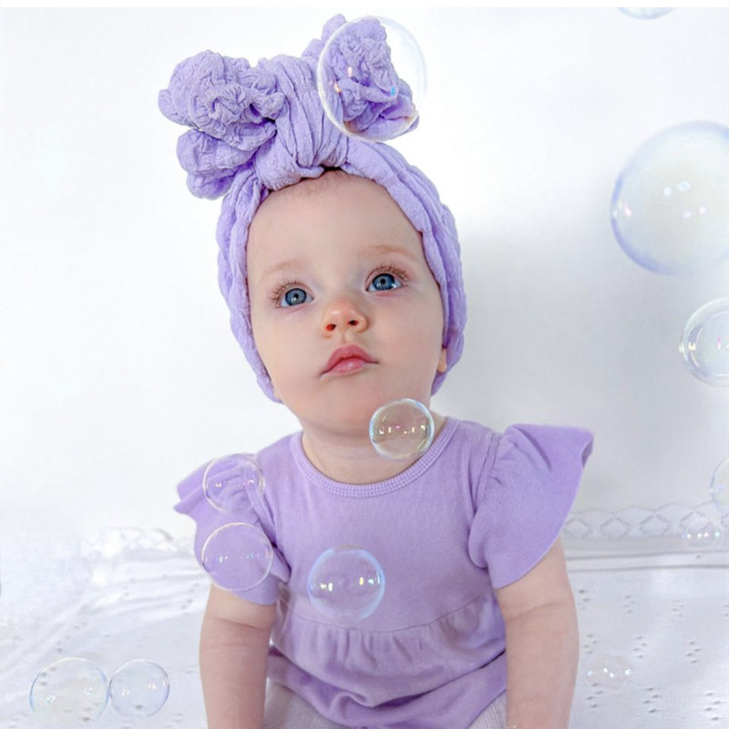 2023 gros arcs bandeau pour bébé filles plissé cravate noeud Turban double couche bandages enfants élastiques bandes de cheveux coiffure nouveau-né cadeaux