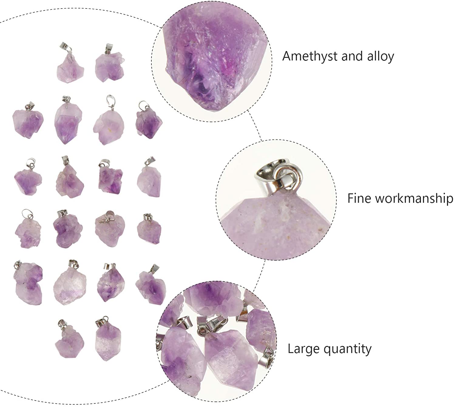 Natural Raw stone Pendant Rough Mineral Quartz Crystal Agate Gems Pendants Fit Diy Necklace Earrings Accessori Costume Jewelry