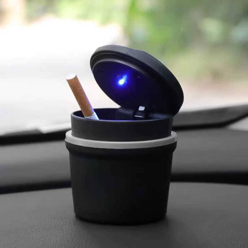 Ny bilbil AshTray 2 i 1 LED Cigarette Smoke Automotive Multifunktion Dålig passform för BMW