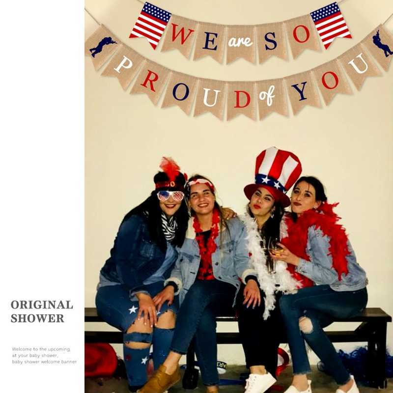 We Are So of You Banner Patriotic Soldier Party Decorations