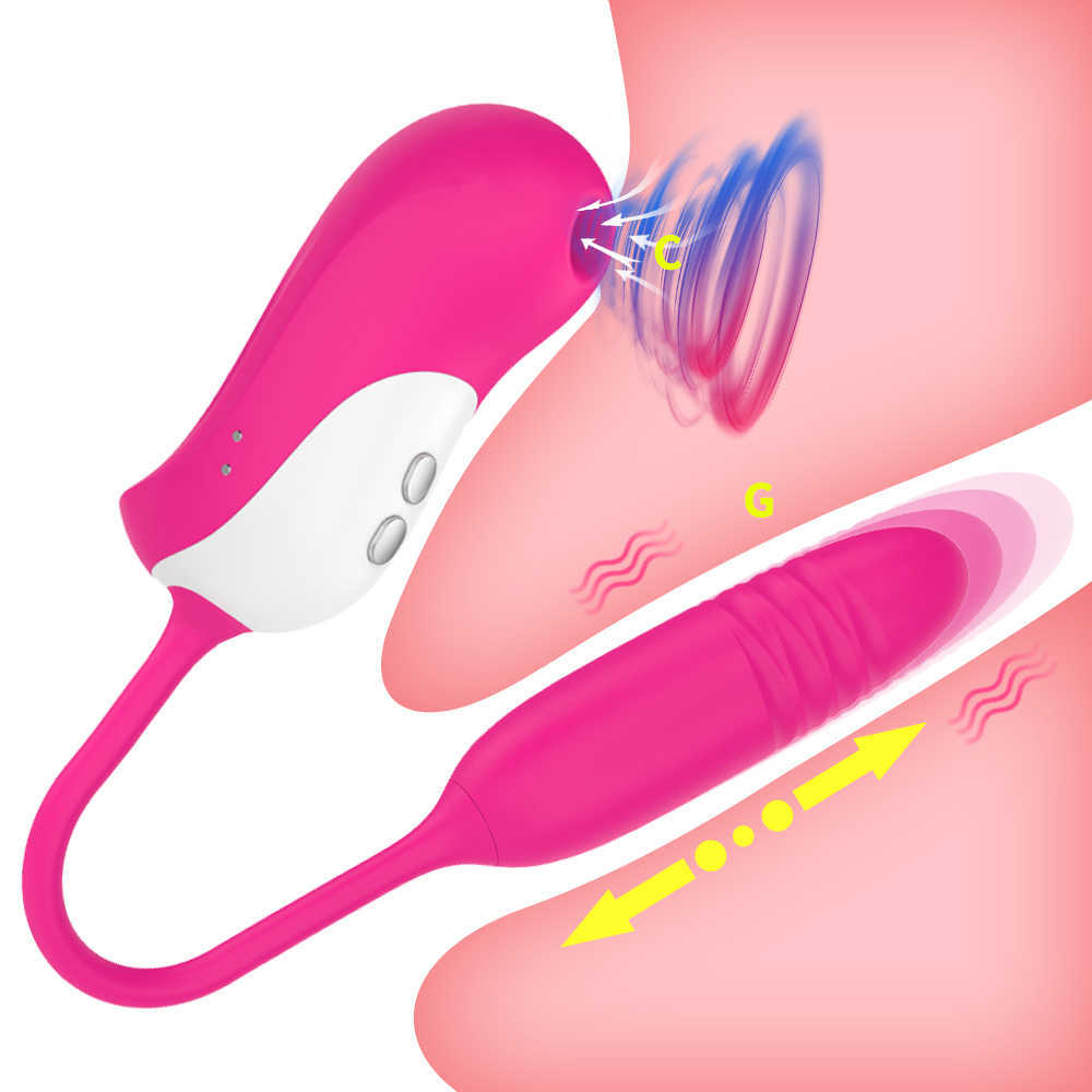 Articoli di bellezza Succhiare il clitoride Vibratore del punto G Doppia testa Leccata orale telescopica Presa in giro Masturbazione femminile Giocattolo sexy le donne