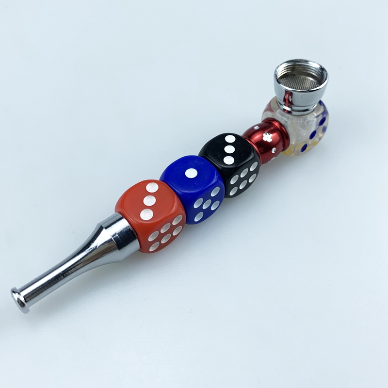 Dados coloridos forma de manual Tubos de m￣o port￡til Filtro remov￭vel Tela prateada tigela inovadora Design inovador Tipes manuais Pipes Cigarte Long Solder