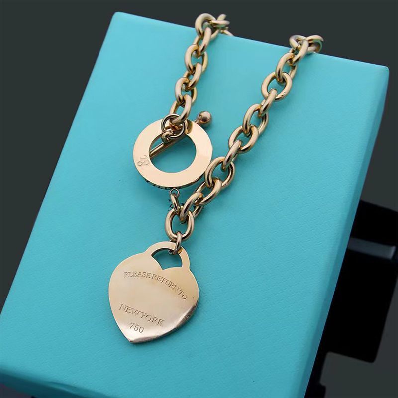 New OT Button Love Charm Bracelet Necklace Set Classic T Letter Designer Couple Set Fashion Men and Women Jewelry Gift269E