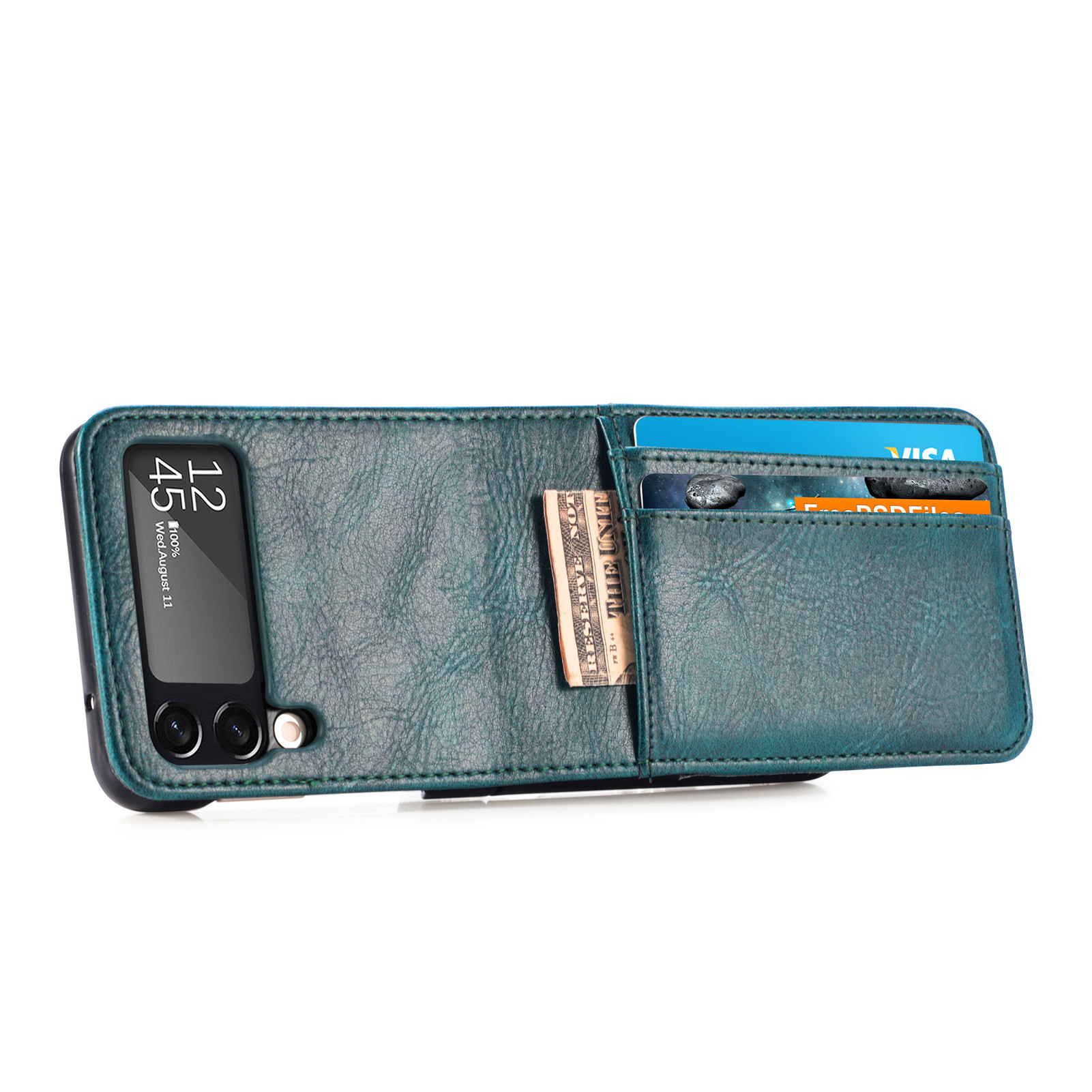 Fashion Designer Wallets Telefono Case di pelle Samsung Galaxy Z Flip1 2 3 4 5G Card PC PU in rilievo e Pocket Pocke