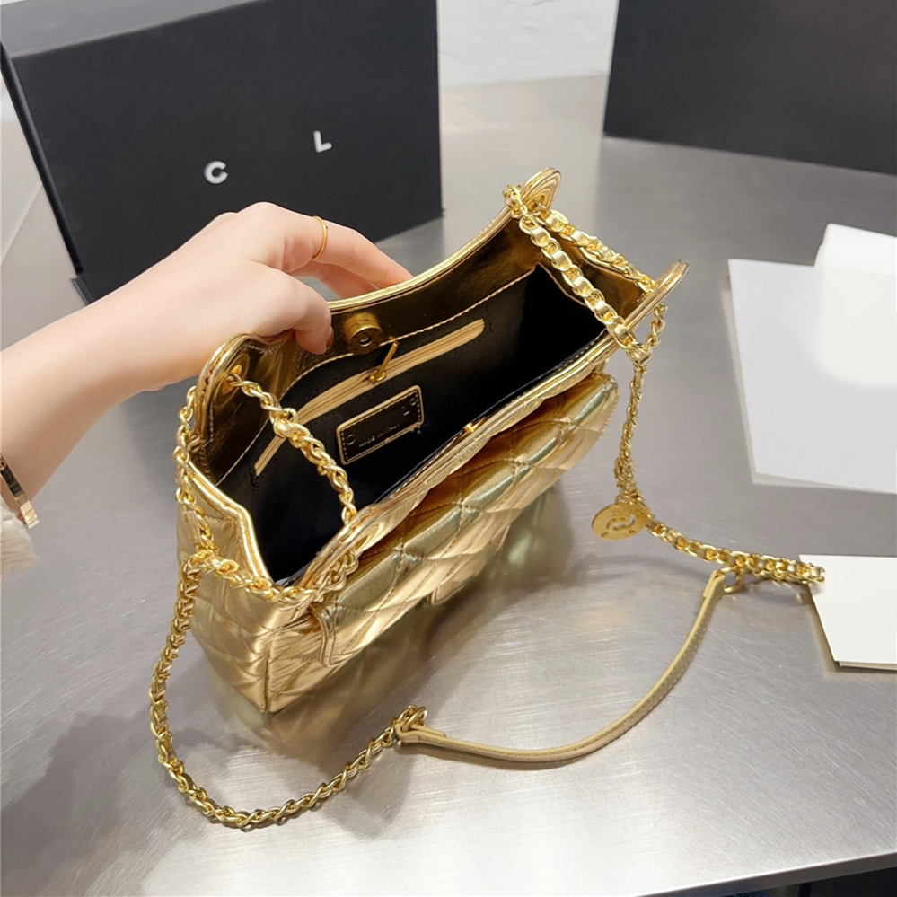 Coco Golden Diamond Lattice Leather Crossbody Bags Croissant Wallet Axla Tote Bag Women Lady Luxurys Designers Satchel Buc264x