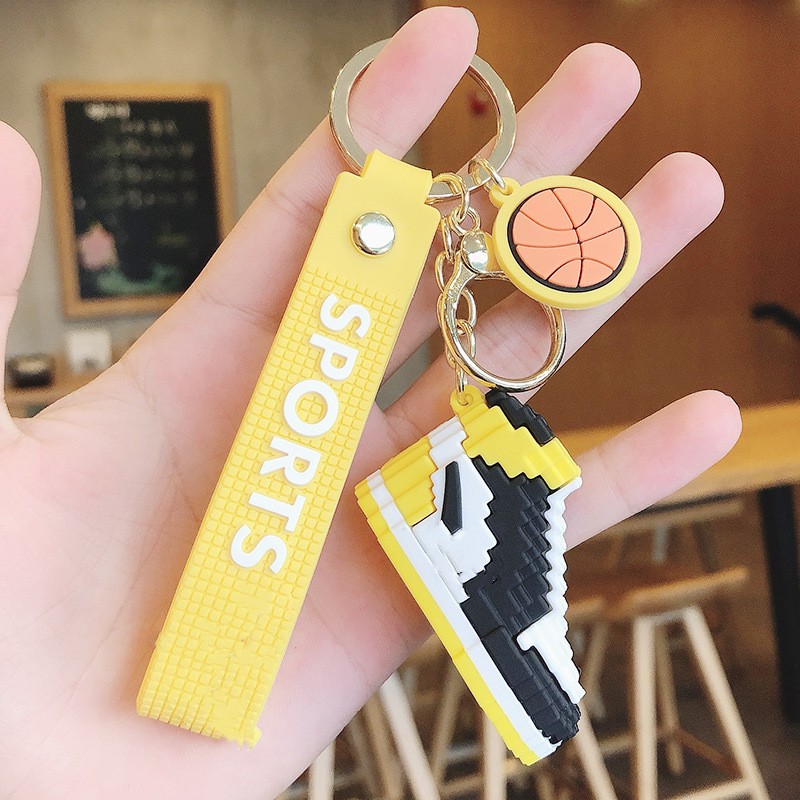 Famous Design Mini Basketball Shoes Keychains Stereoscopic Model Building Block 6 Colours PVC Keychain Pendant Cartoon Backpack Hanging Ornaments