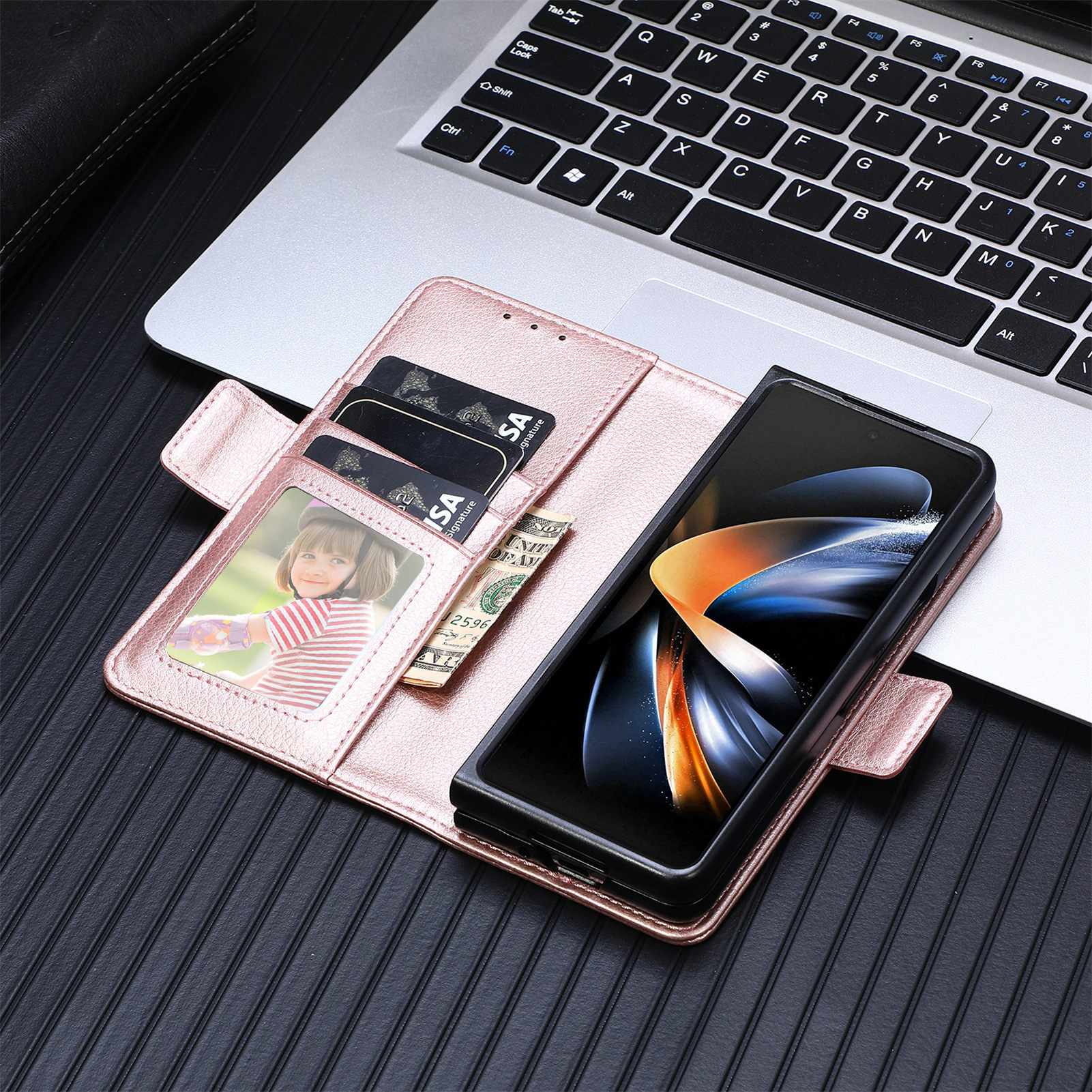 Fashion Designer Wallets Phone Cases for samsung zfold4 z fold 3 Embossed Leather PU PC Card and Pen Holder Pocket Luxury Anti-seismic antidrop Cellphone Cover