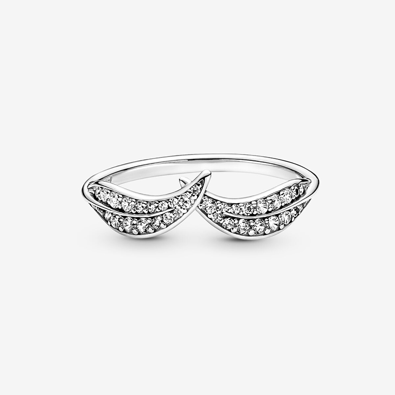 Bague Feuilles Pétillantes avec Boîte Originale pour Pandora Authentique Bijoux de Fête de Mariage en Argent Sterling pour Femmes Filles Or Rose Petite Amie Cadeau Anneaux Ensemble