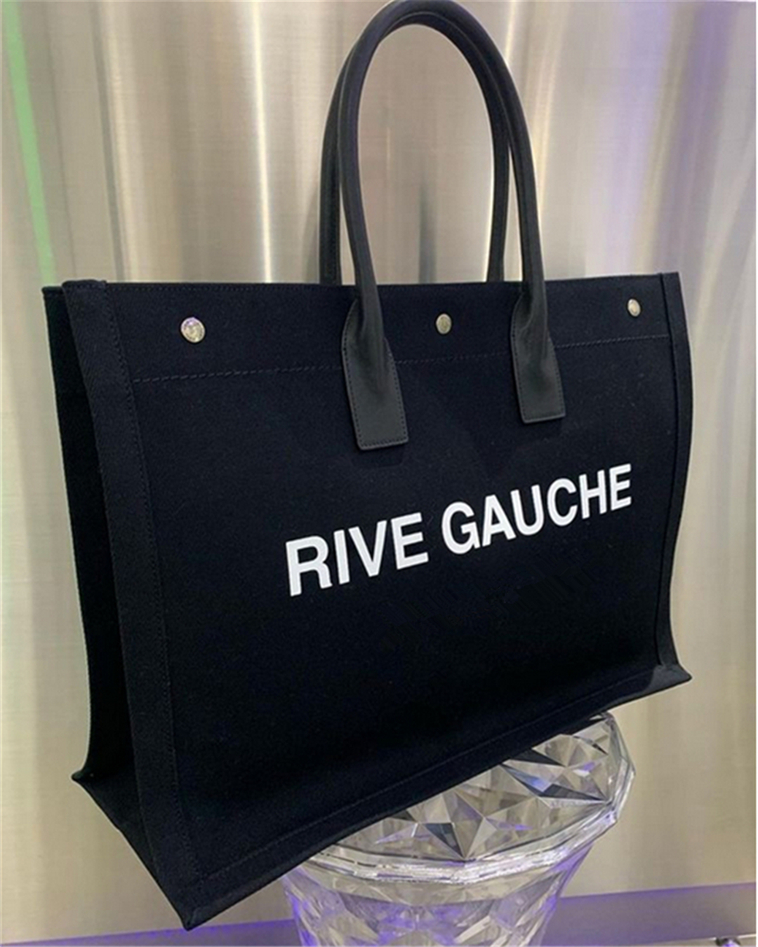 トレンド女性ハンドバッグRive Gauche Tote Bag 48cmファッションリネン財布デザイナーショルダーラージビーチショッピングバッグレターS Canva2933