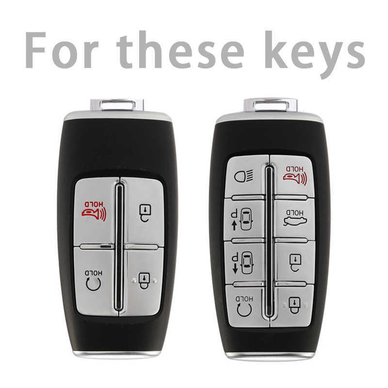 TPU -autosleutel Case 4 6 8 -knop SMART Keyless Entry Remote Control Protector Cover voor Hyundai Genesis G80 GV80 2019 - 2022