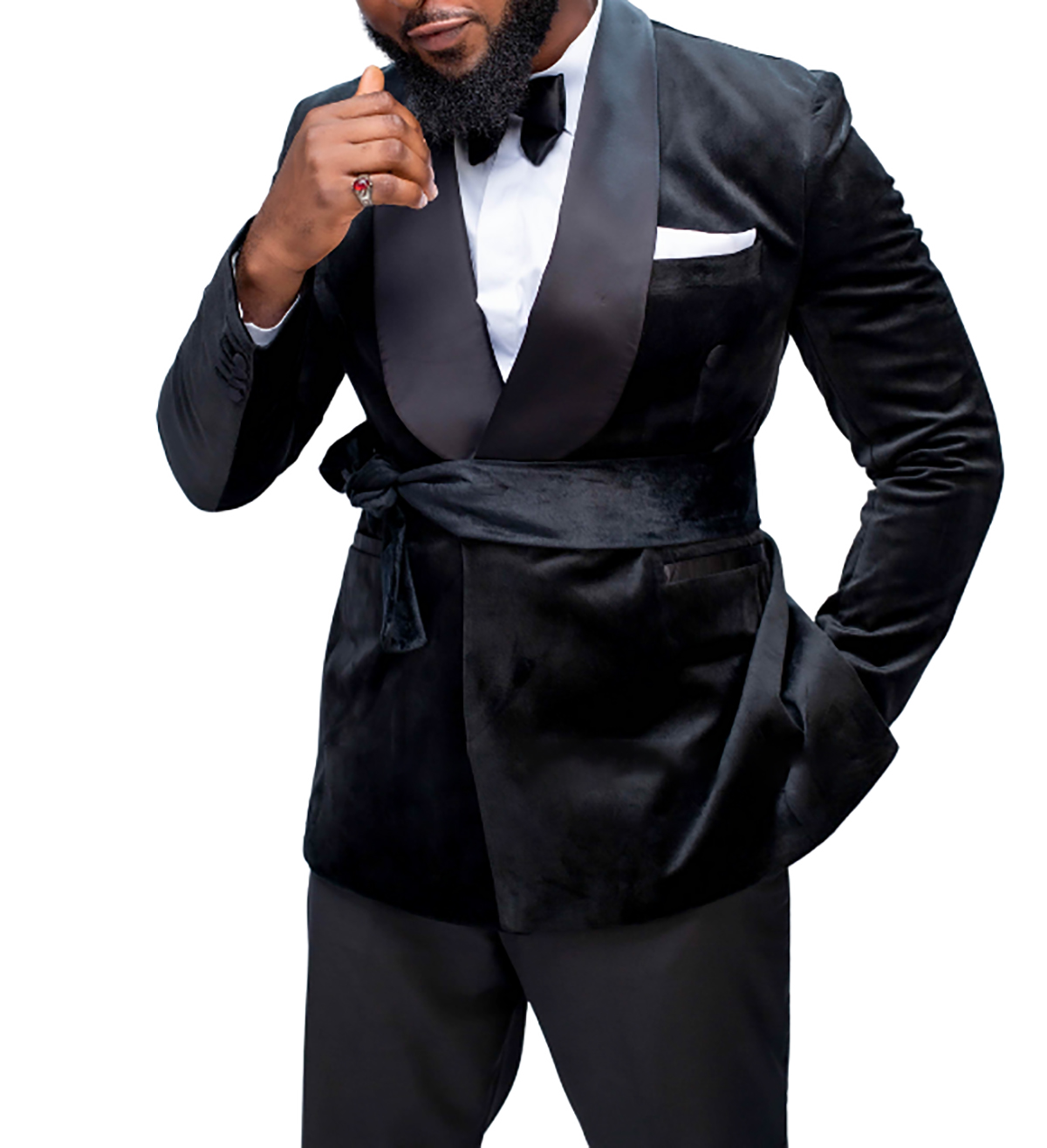 Black Velvet Men Wedding Tuxedos Plus Size Custom Made One Button Formal Evening Prom Pants Suits 