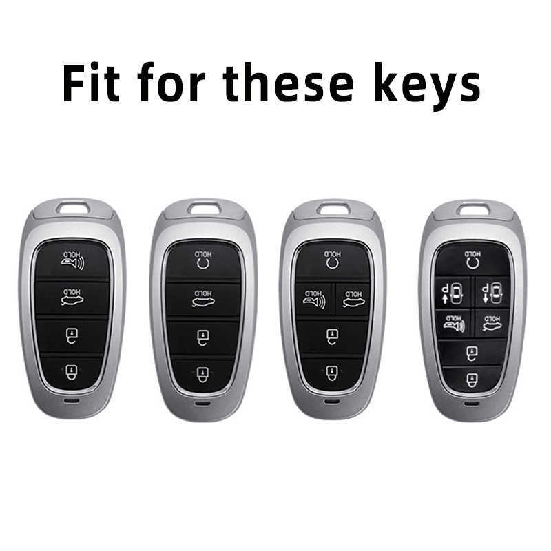 Housse de clé de voiture en TPU, 4/5/7 boutons, pour Hyundai Santa Fe Tucson 2022 NEXO NX4 Atos Solaris Prime 2021, coque de voiture, porte-clés