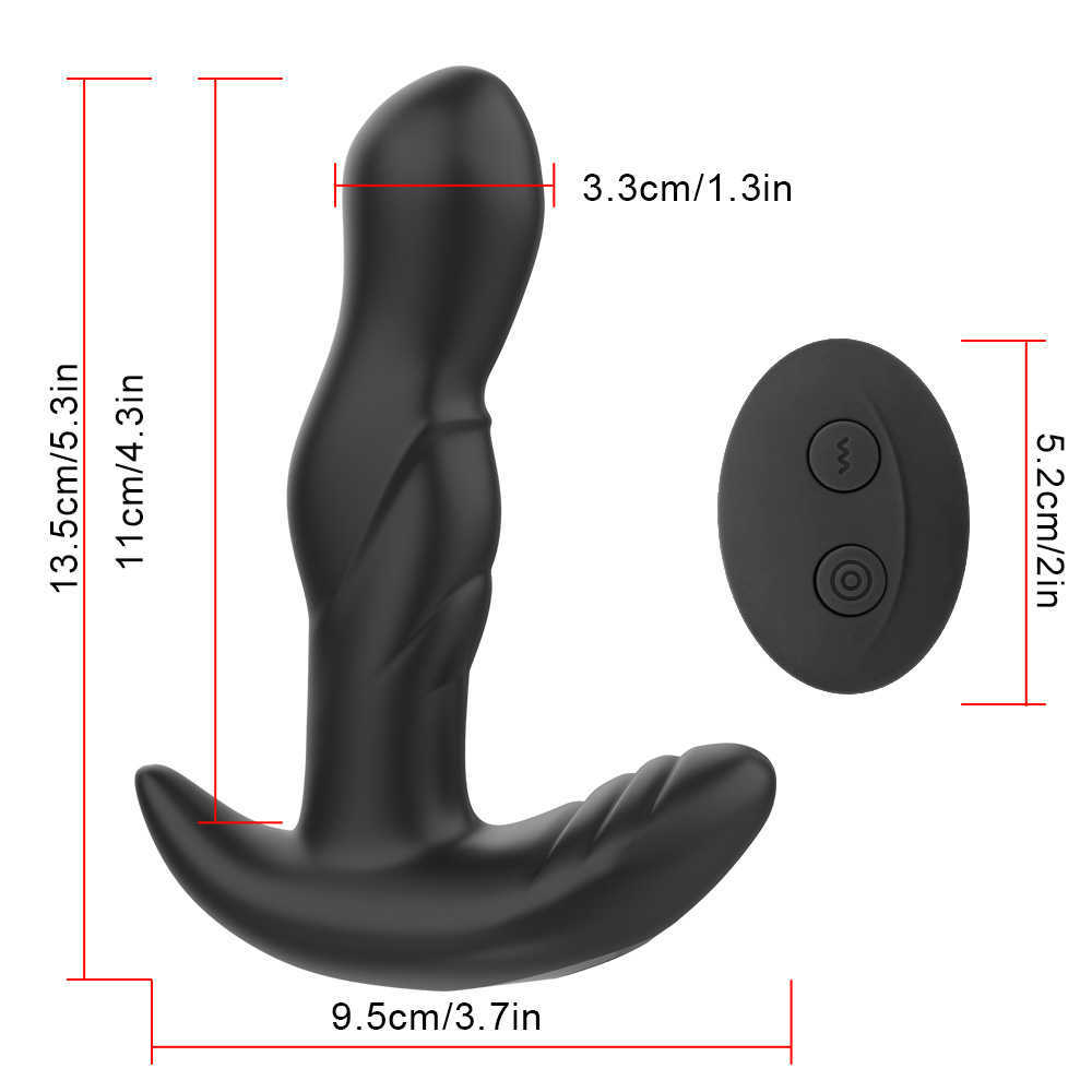 Beauty Items G-Punkt-Stimulation Männlicher Masturbator Butt Plug Anal Vibrator Prostata-Massagegerät 360-Grad-Drehung sexy Spielzeug für Männer vibrierend