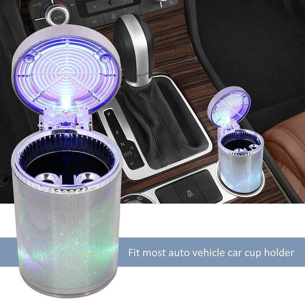 Nuevo Cenicero para coche con luz LED, Cenicero para coche, contenedor, salida de aire, soporte para cigarrillos, taza de almacenamiento, Cenicero Universal para coche