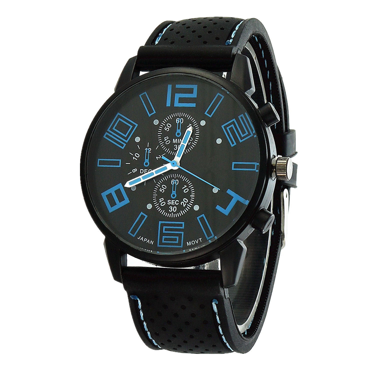 Mode GT sport bracelet en silicone montre pour hommes Quartz grand cadran montre cadeau de haute qualité