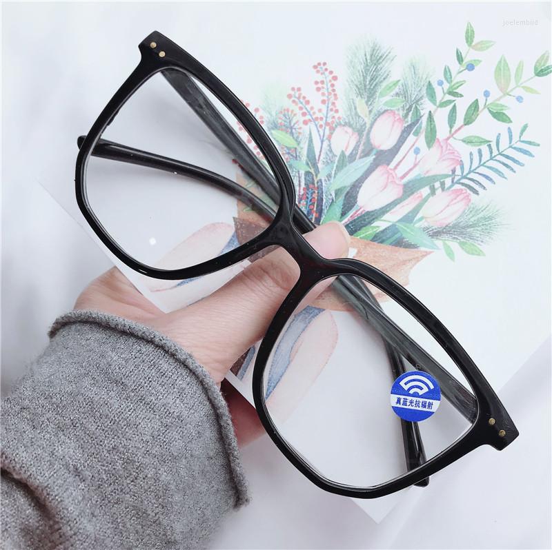 Okulary przeciwsłoneczne qutzzmnd Retro Men's Women's Big Rame anty niebieskie lekkie okulary czytania modne optyczne krótkowzroczność blokujące okulary 2023282d