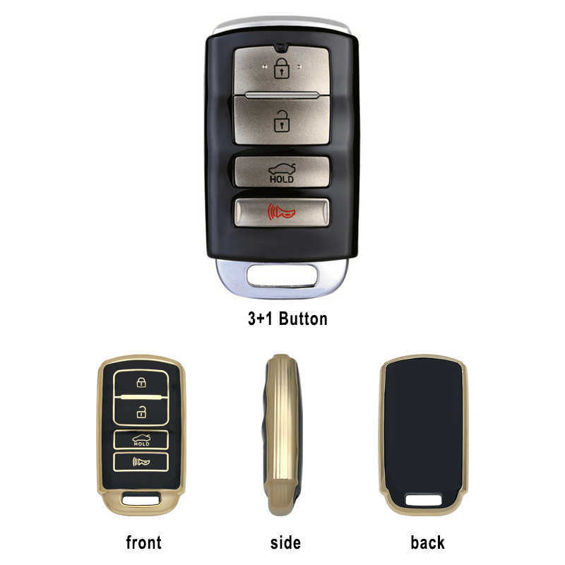 Ny TPU-bilnyckelfodral omslagskal för Kia Cadenza K9 K7 K-04 Sorento K900 och New K7 Key 2013 År till 2016 år 4-knapp