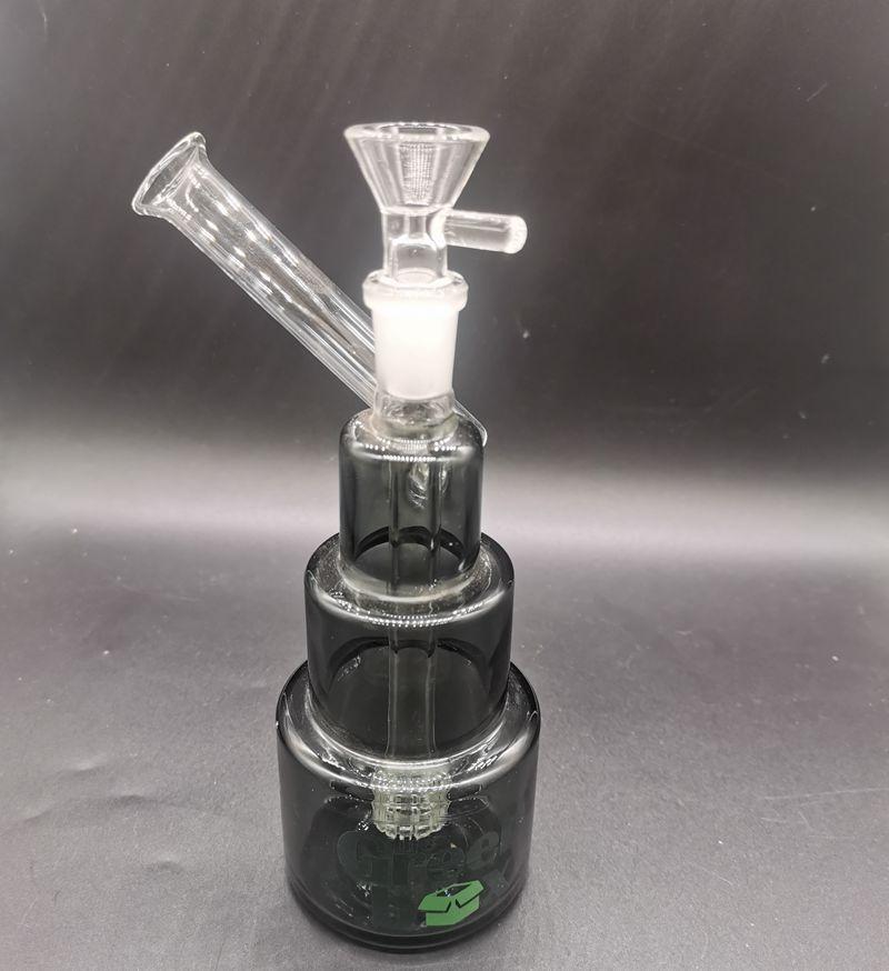 Mini narghilè Hitman in vetro da 6,5 pollici Bong ad acqua con ciotole Femmina da 14 mm a forma di torta Dab Rig fumatori